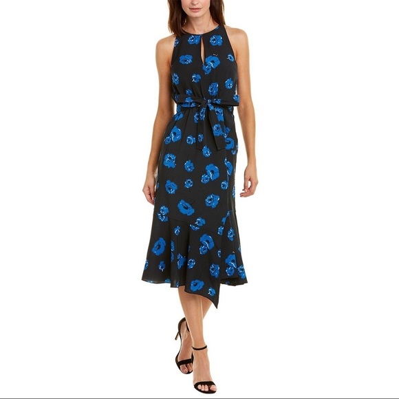 [Derek Lam 10 Crosby] Navy Floral Wrap Midi Dress